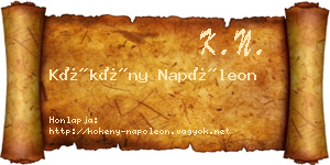 Kökény Napóleon névjegykártya